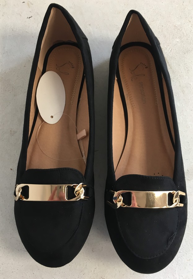 Wholesale Joblot of 10 Avon Womens Loafer Ballet Shoe Black Size 7