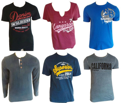 Wholesale Joblot of 10 Mixed Mens & Womens T-Shirts Range of Designs