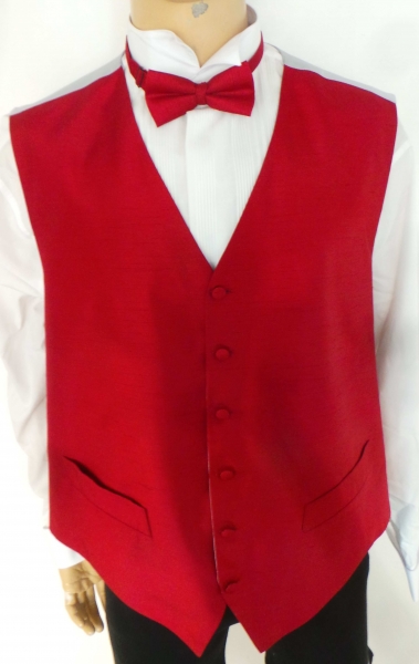 Wholesale Joblot of 10 Mens Red Fine Stripe Waistcoats