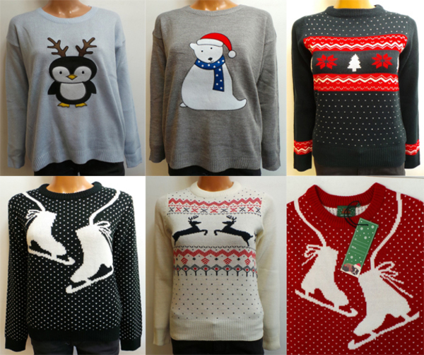 Wholesale Joblot of 10 Brave Soul Womens Christmas Jumpers Mixed Style
