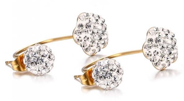 gold side stud earrings