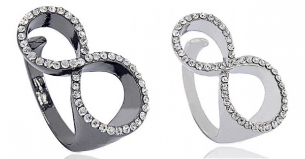 Wholesale Joblot of 10 Ladies Infinity Cubic Zirconia Crystal Rings