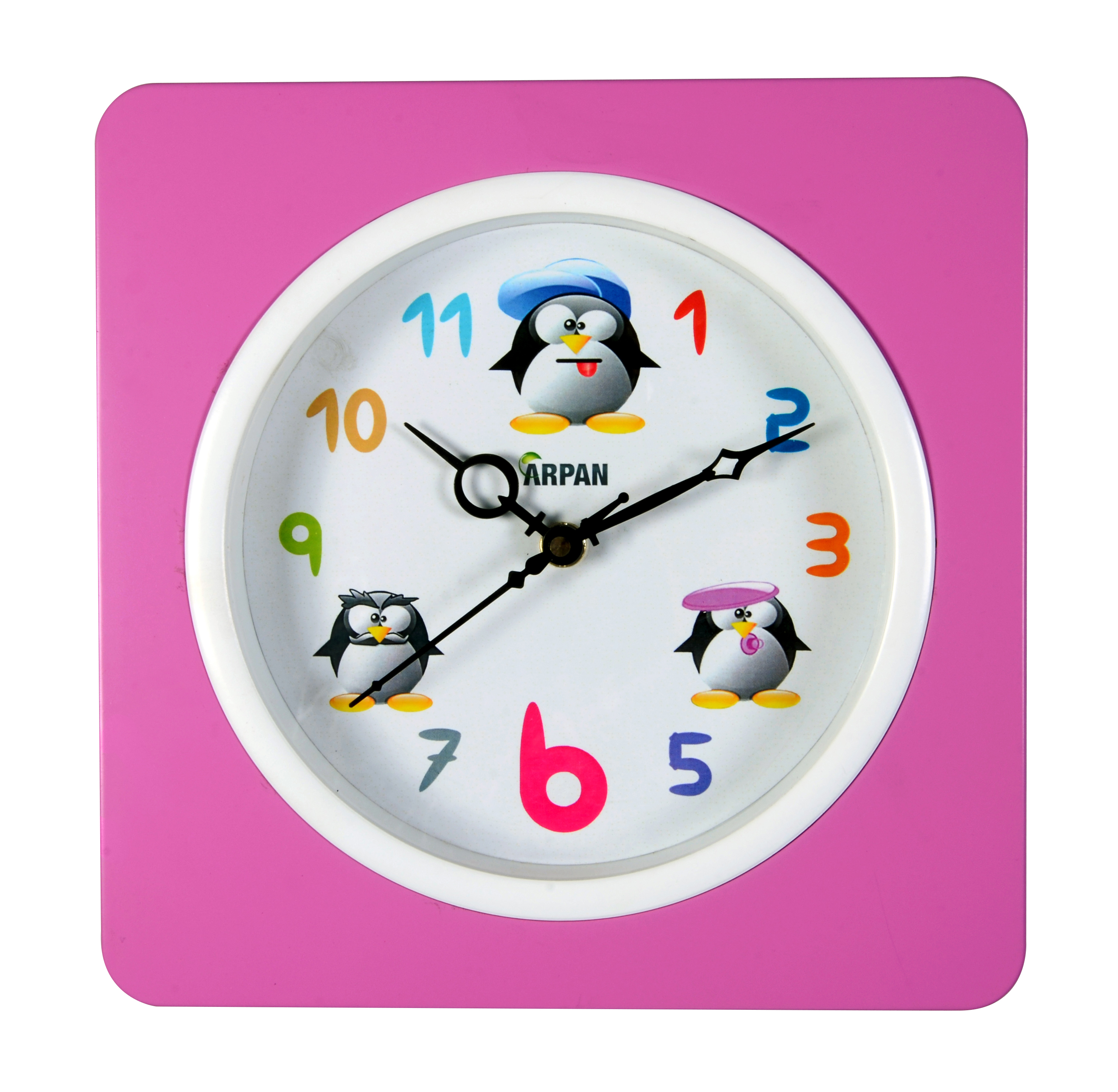 Arpan 22.5cm Kid's/Children's Bedroom Wall Clock, Penguin Design, Ideal