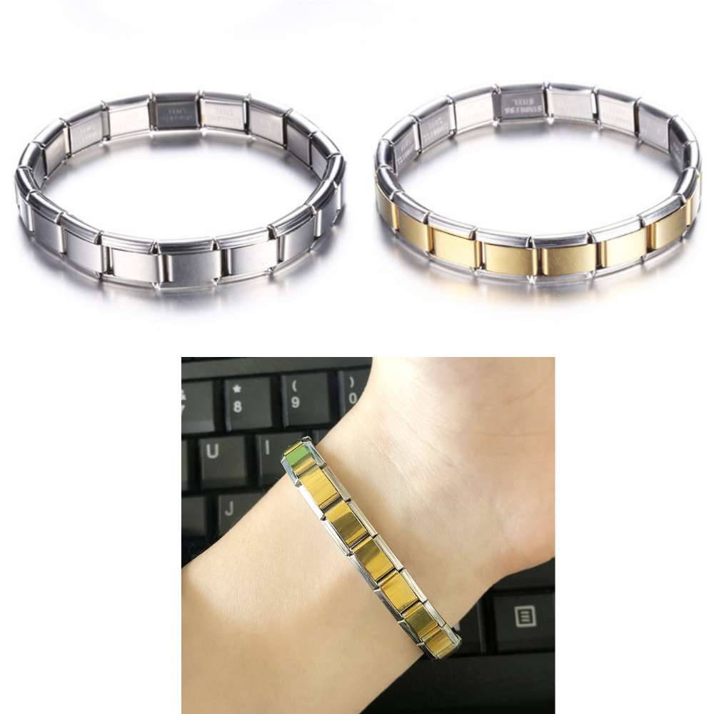 10pc Unisex Stainless Steel Bracelet Elastic Stretchable Silver Tone or Gold Tone UK Seller GCJ528Variable