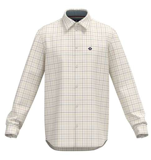 Brakeburn cream checked shirt front