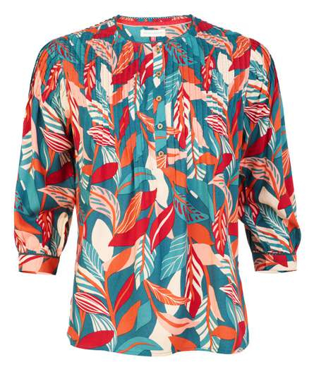 Brakeburn Evergreen Leaves blouse front