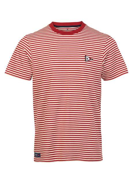 Brakeburn burgundy Flag Stripe T-shirt front