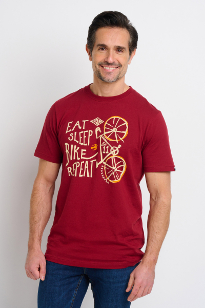 Brakeburn Burgundy Eat Sleep Bike Tee SS23