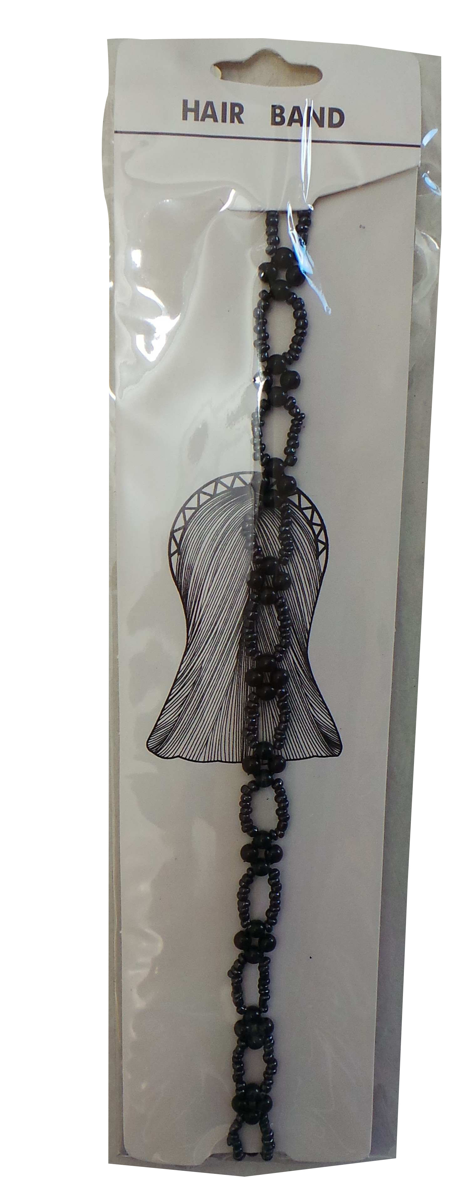 Wholesale Joblot of 120 Decorative Black Beaded Hair Bands