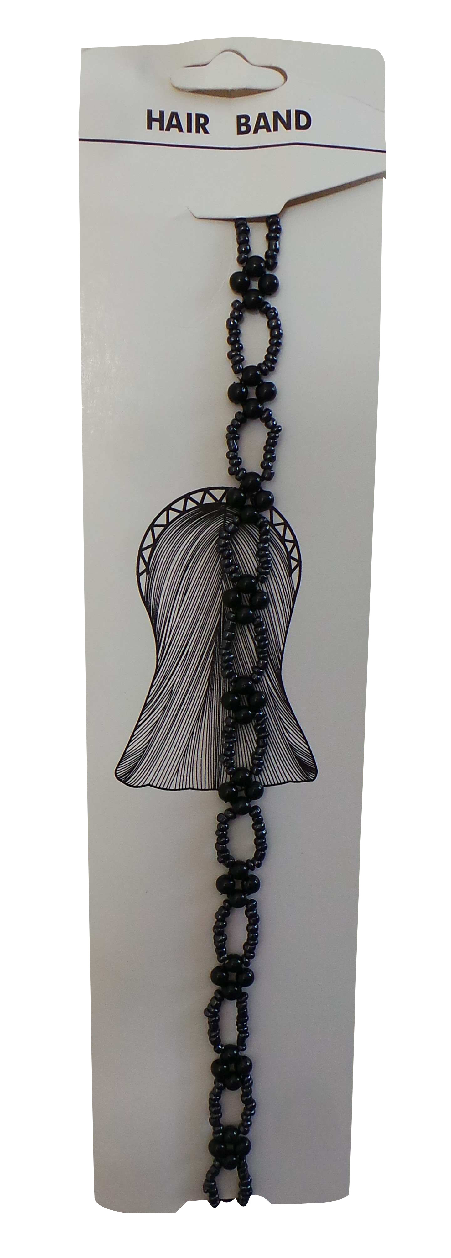 Wholesale Joblot of 120 Decorative Black Beaded Hair Bands