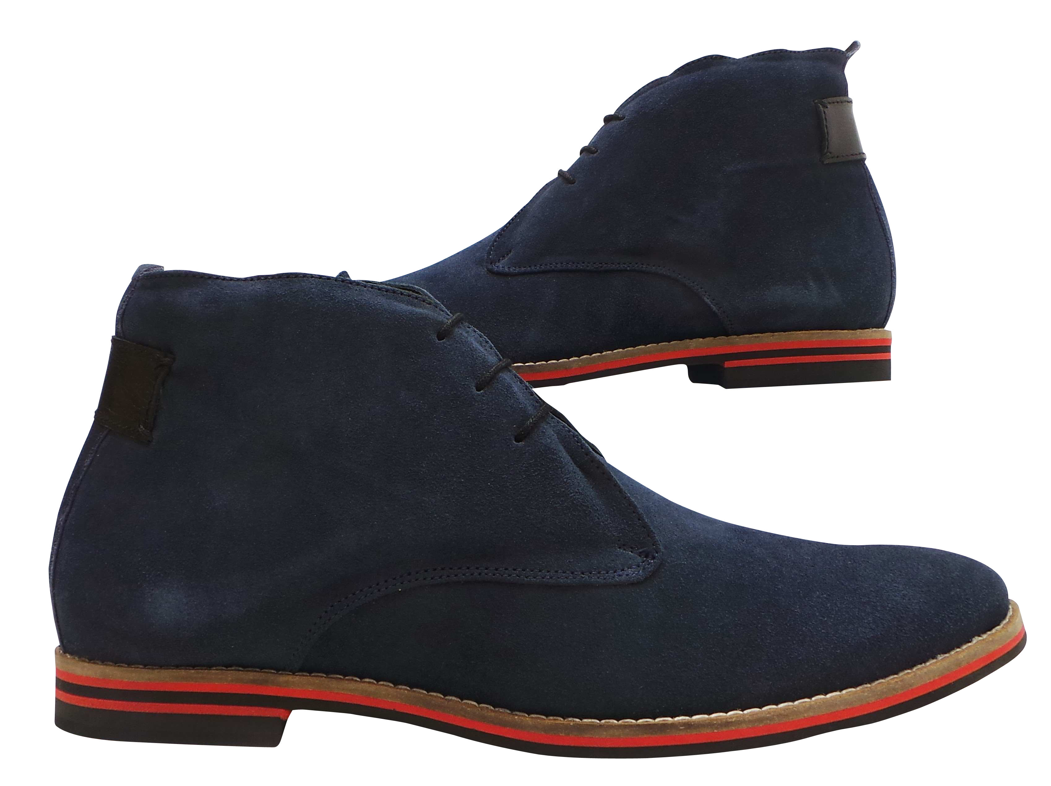 navy suede desert boots