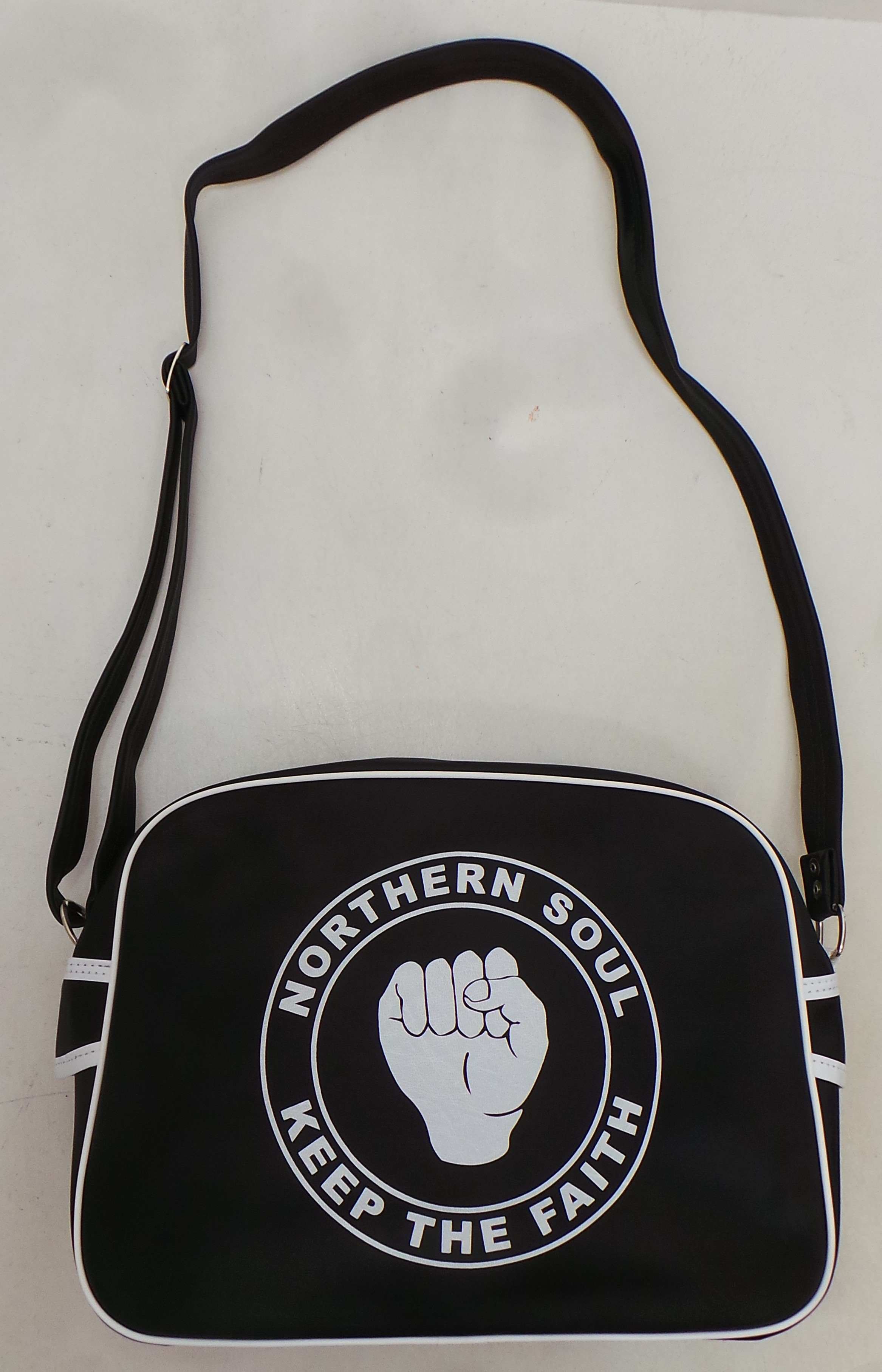 NORTHERN SOUL KEEP THE FAITH Fist Icon Mens retro messenger bag
