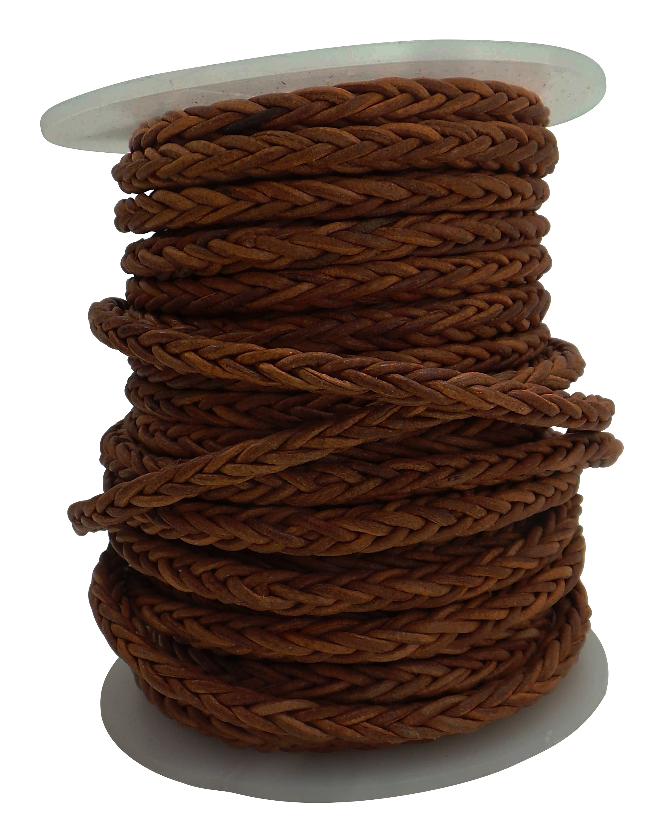 Joblot of 150m of Natural Round Braided Real Leather Cords 4mm Wide