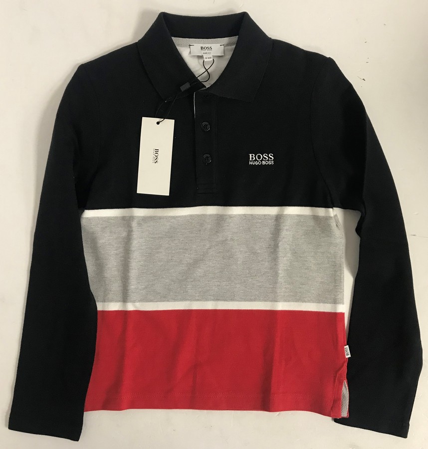 hugo boss red long sleeve polo