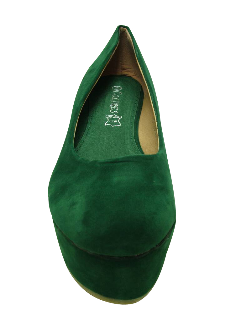 green lace up flats