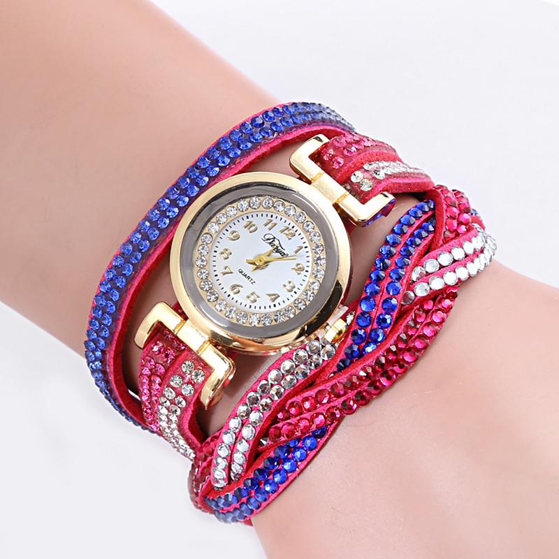 Wholesale Joblot of 10 Multi-Layer CZ Stone Watches in Mixed Colours