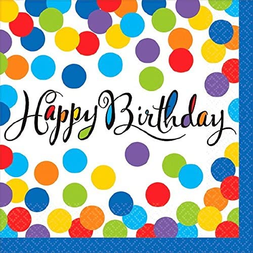 Wholesale Joblot of 32 Amscan Happy Birthday Dots Napkins (Pack of 36)