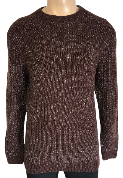 Joblot of 19 Mens Ex-Chain Brown Cable Crewneck Jumpers Sizes S-2XL