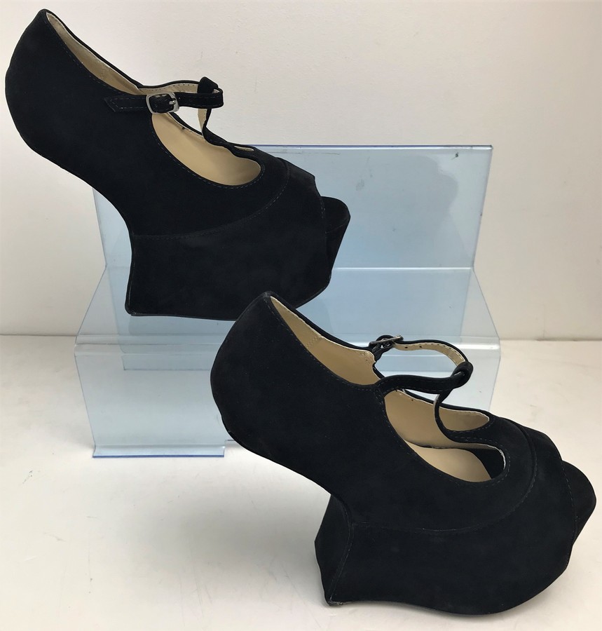 One Off Joblot of 7 KOI Couture Black Suede PU Platform Heel Sizes 4 5 HC27