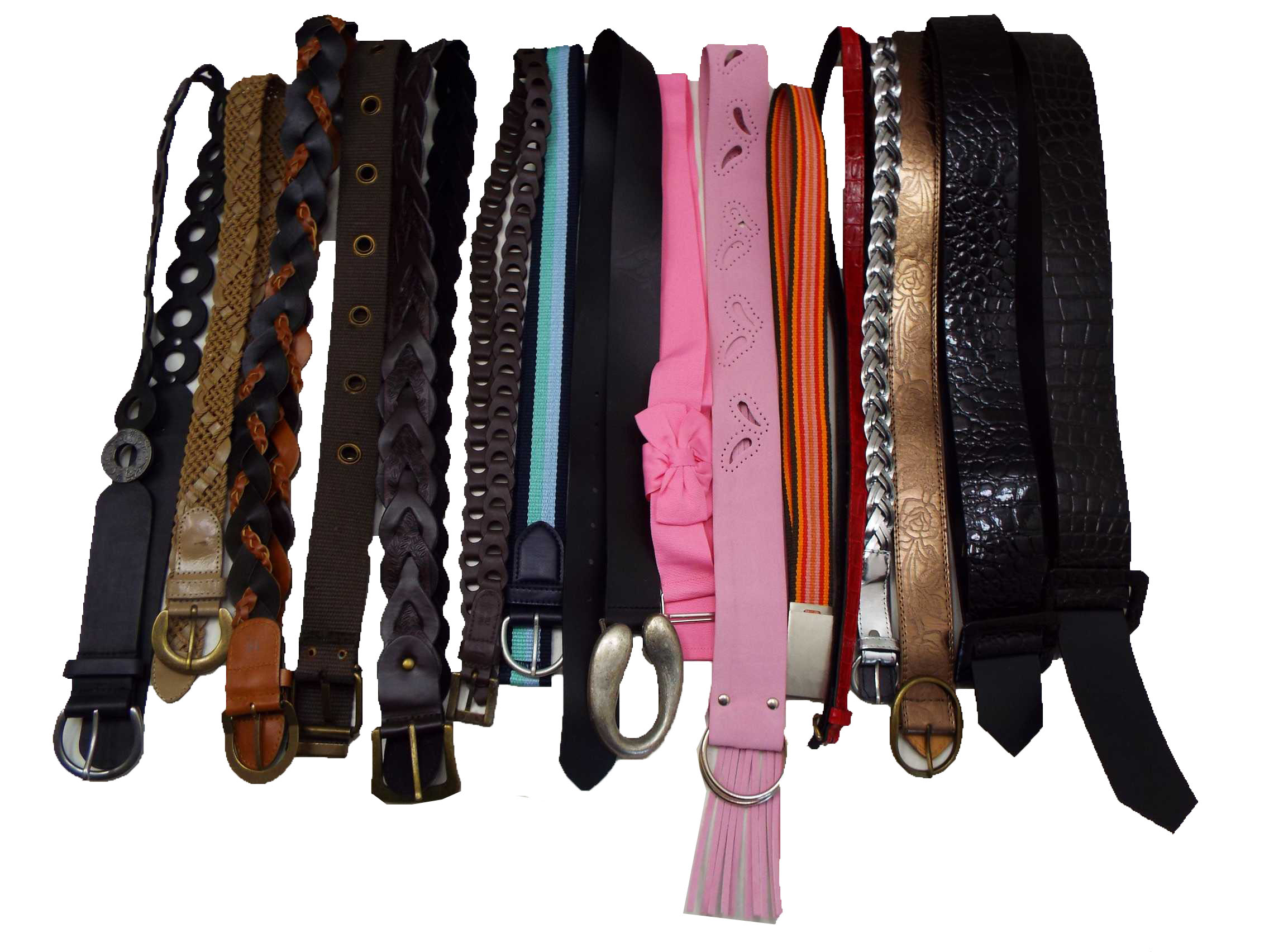 Wholesale Joblot Of 100 Assorted Womens Belts Faux Leather & Fabric