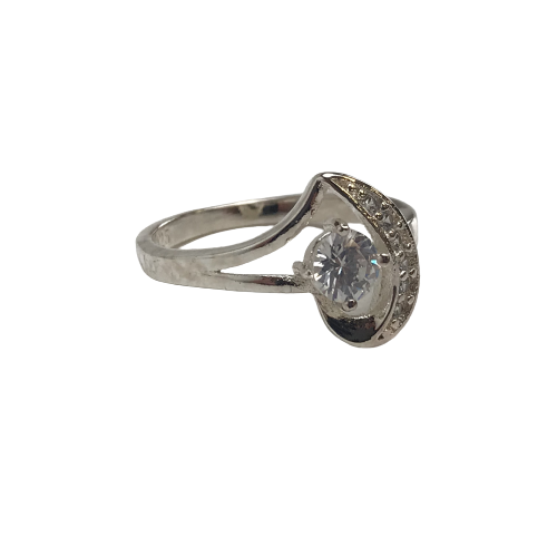 One Off Joblot of 59 Mixed Rhinestone Silver Fashion Rings