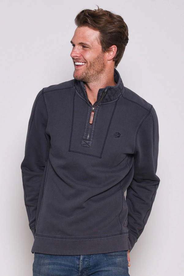 Brakeburn Men's Grey Garment Dyed Sweatshirt - view 1