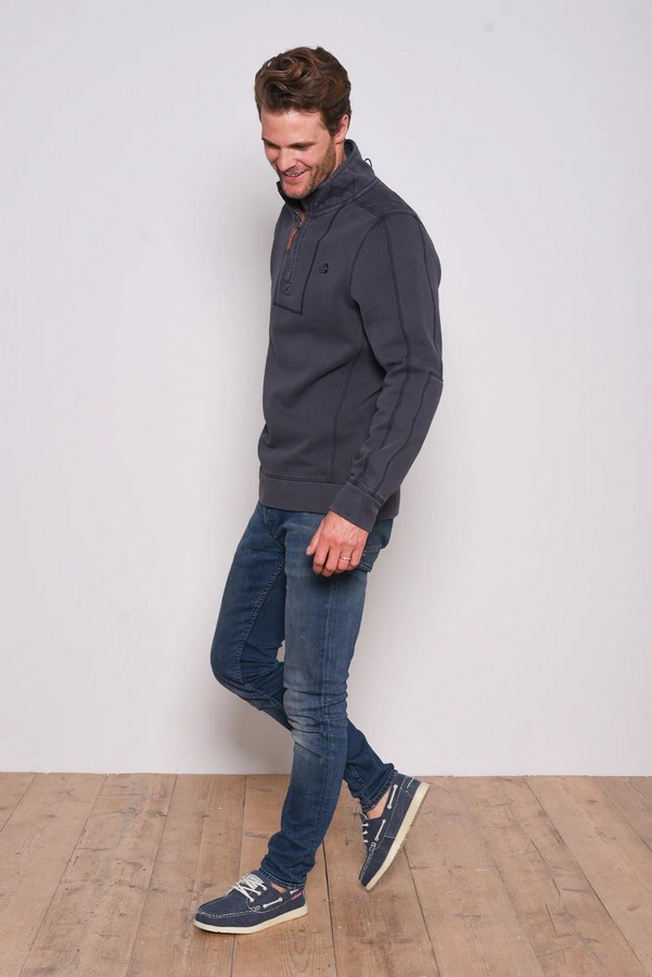 Brakeburn Men's Grey Garment Dyed Sweatshirt - view 3