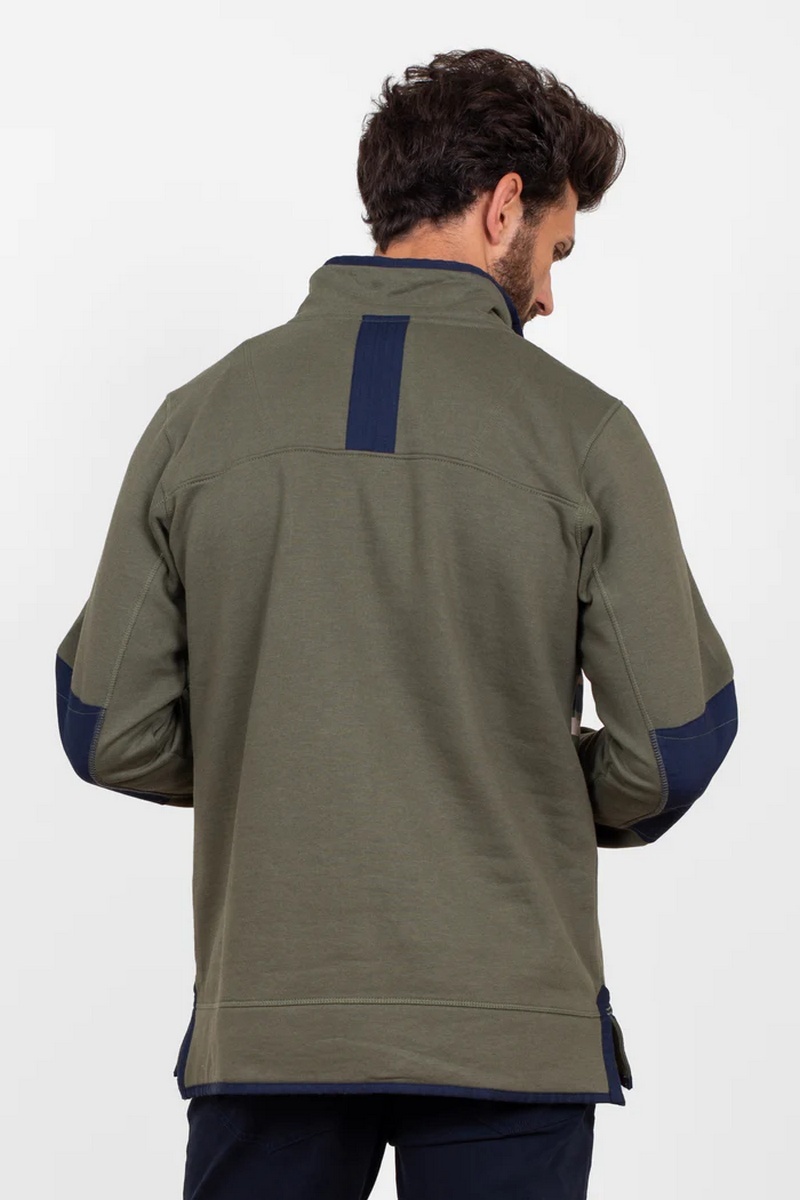 Brakeburn Men's Green Stripe Quarter Zip Sweatshirt - view 4