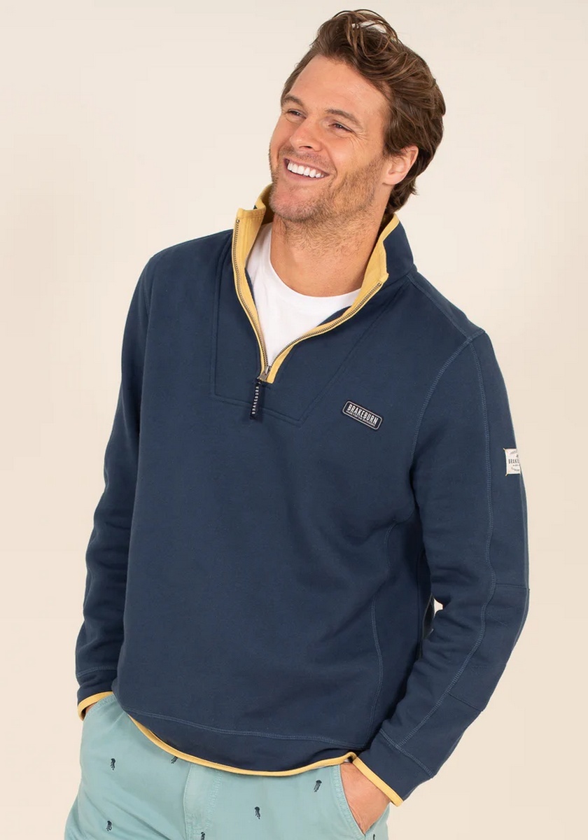 Brakeburn Men's Navy Quarter Zip Sweatshirt - view 2