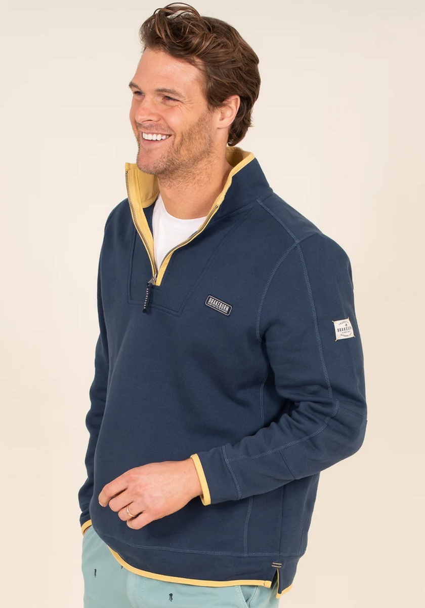 Brakeburn Men's Navy Quarter Zip Sweatshirt - view 3