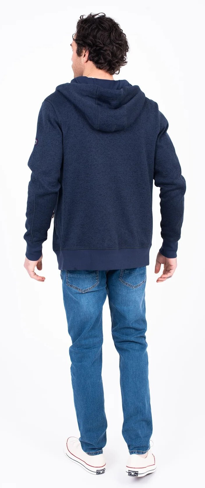 Brakeburn Men's Navy Marl Zip Through Hoodie - view 3