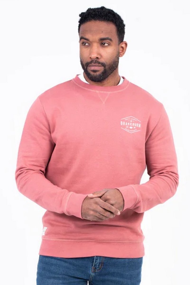 Brakeburn Men's Pink Crew Neck Sweatshirt - view 1