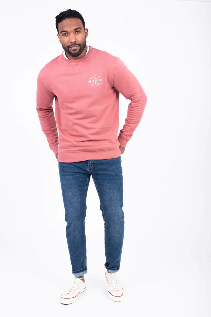 Brakeburn Men's Pink Crew Neck Sweatshirt - view 2