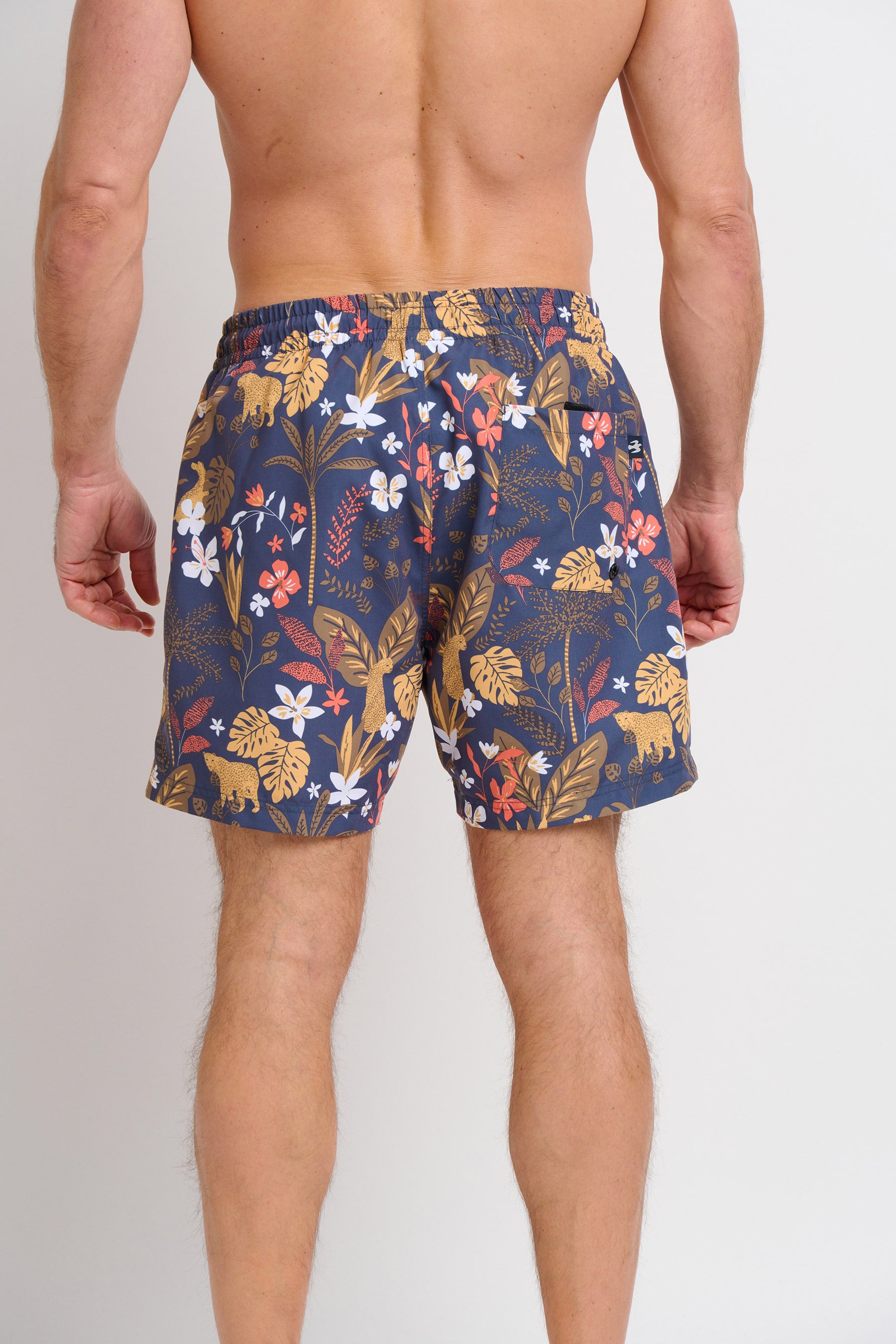 Brakeburn Botanical Jungle mens swim shorts, rear view