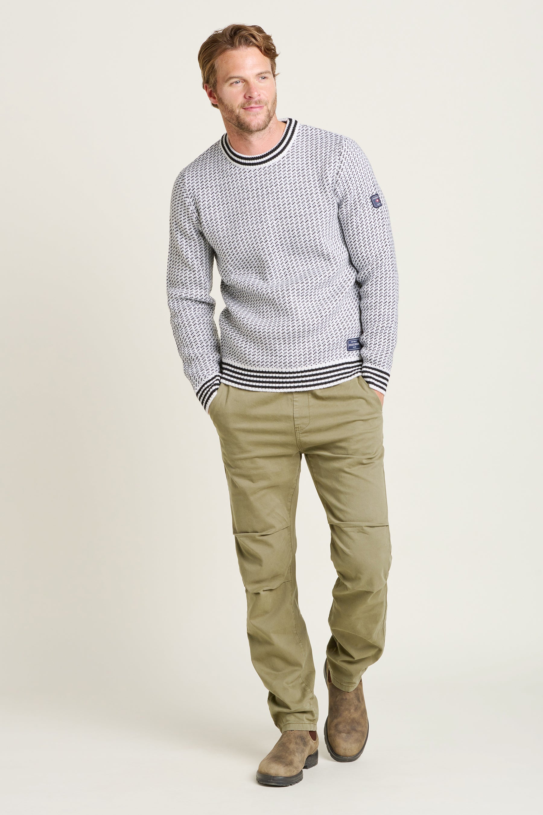 Brakeburn Men's Cream Fishermans Jumper - view 1