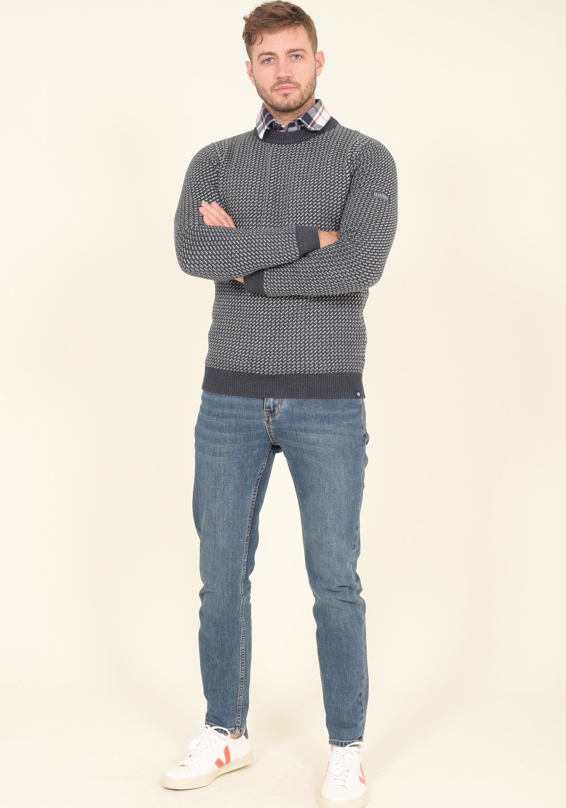 Brakeburn navy Fishermans jumper additional view 1