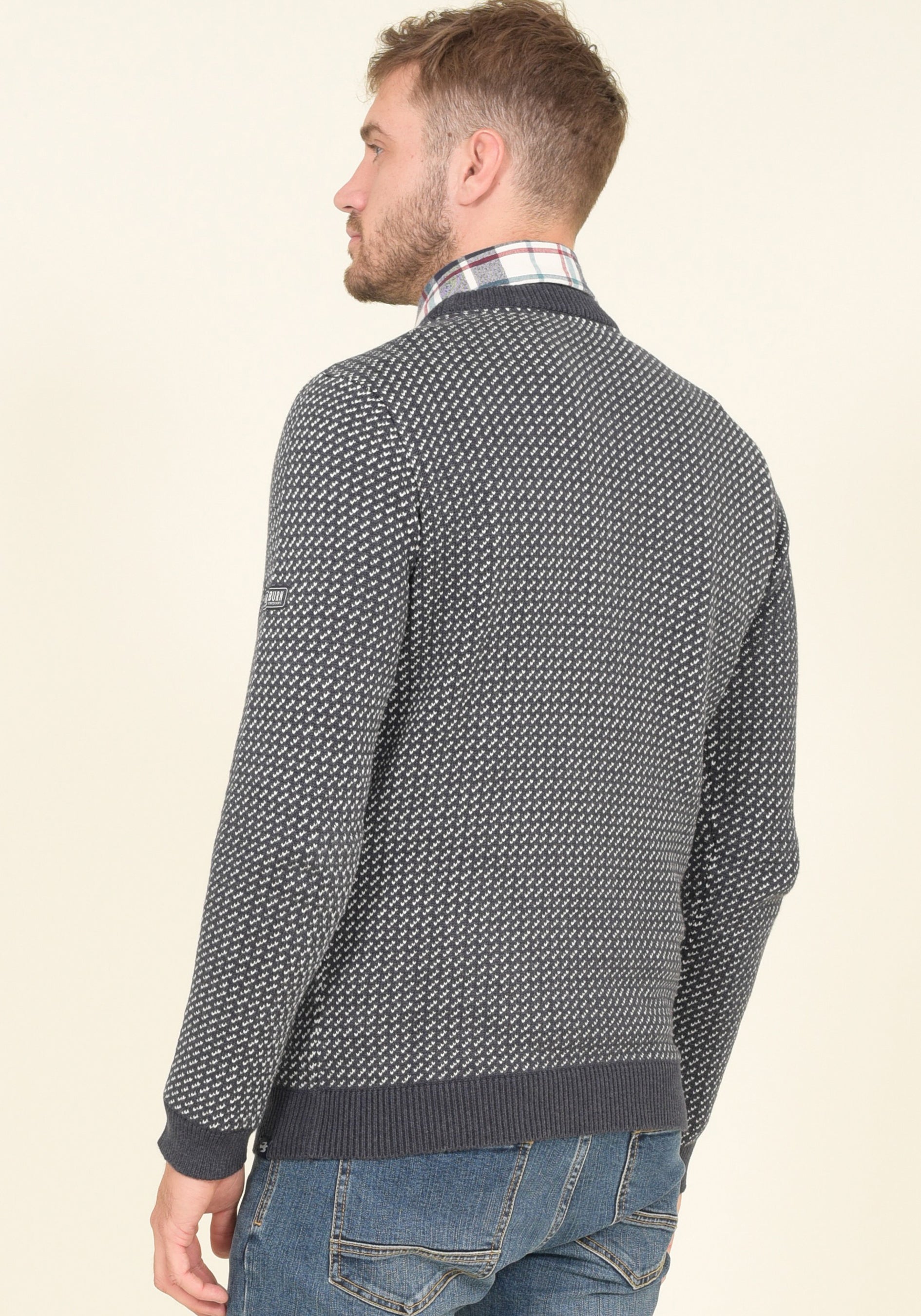 Brakeburn navy Fishermans jumper additional view 2