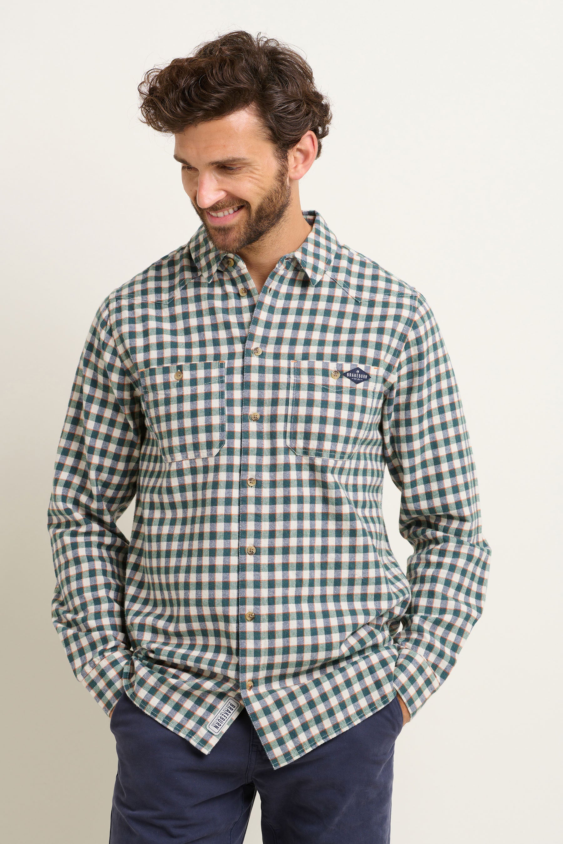 Brakeburn Navy Gingham Shirts - view 3