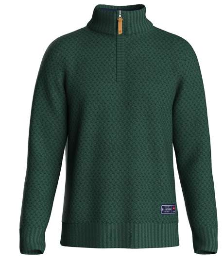 Brakeburn Men's Green Quarter Zip Jumpers