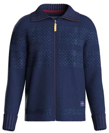 Brakeburn Men's Navy Knitted Zip Throughs
