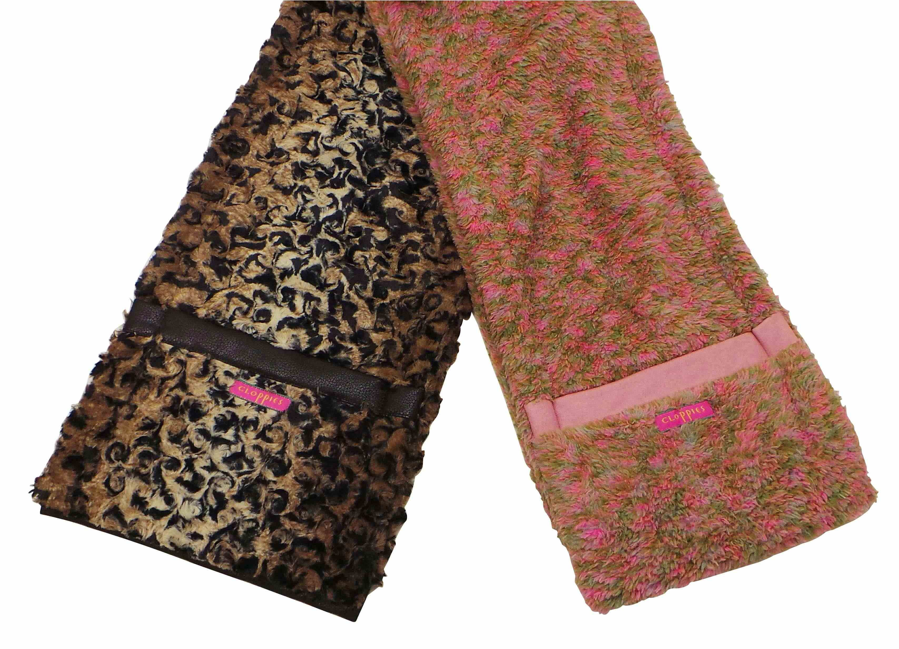 CLOPPIES POLAR FLEECE LADIES SCARF NEW PURPLE WITH FLORAL DETAIL