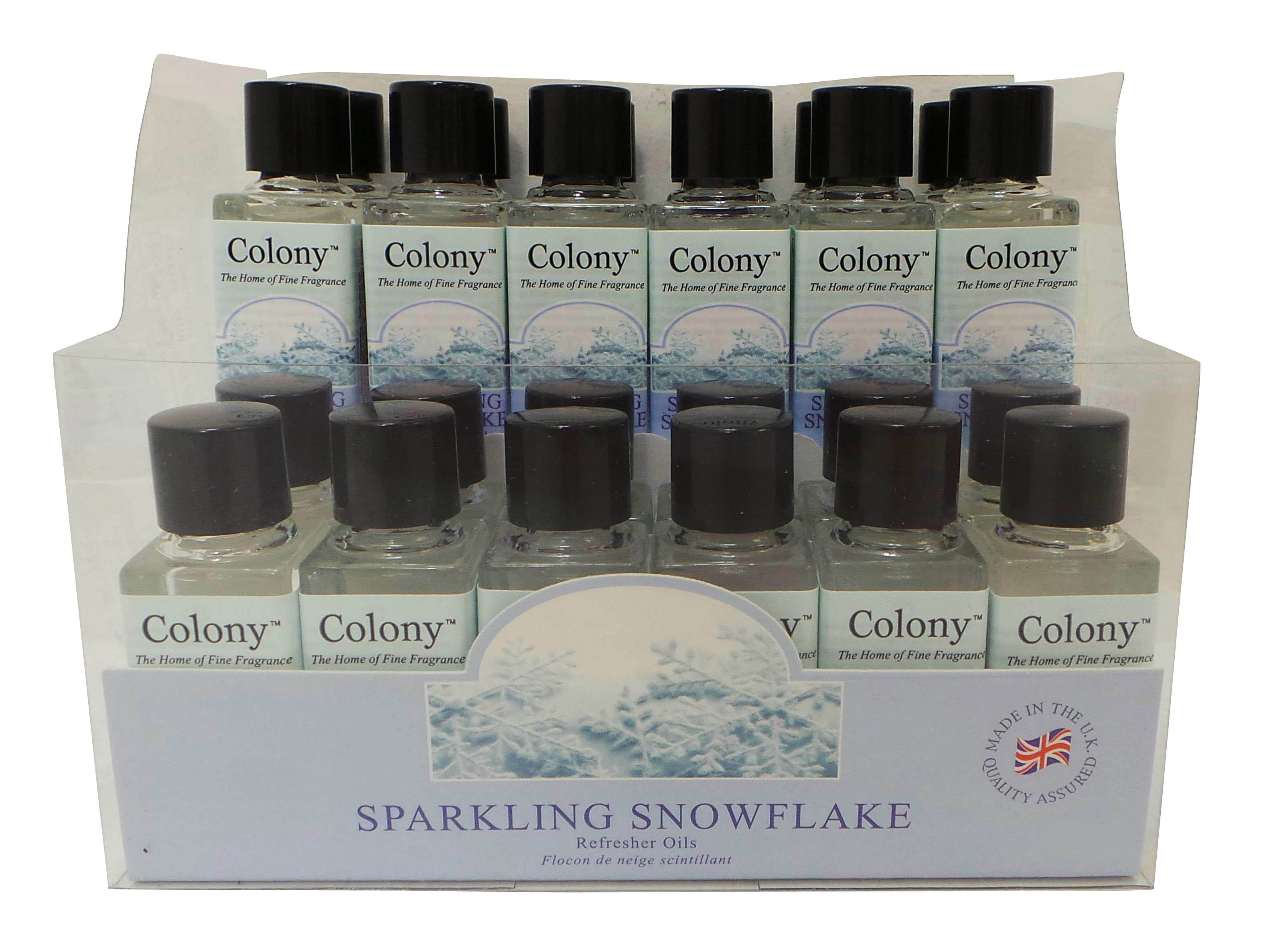 Joblot of 24 Colony Sparkling Snowflake Scented Refresher Oils 9ml