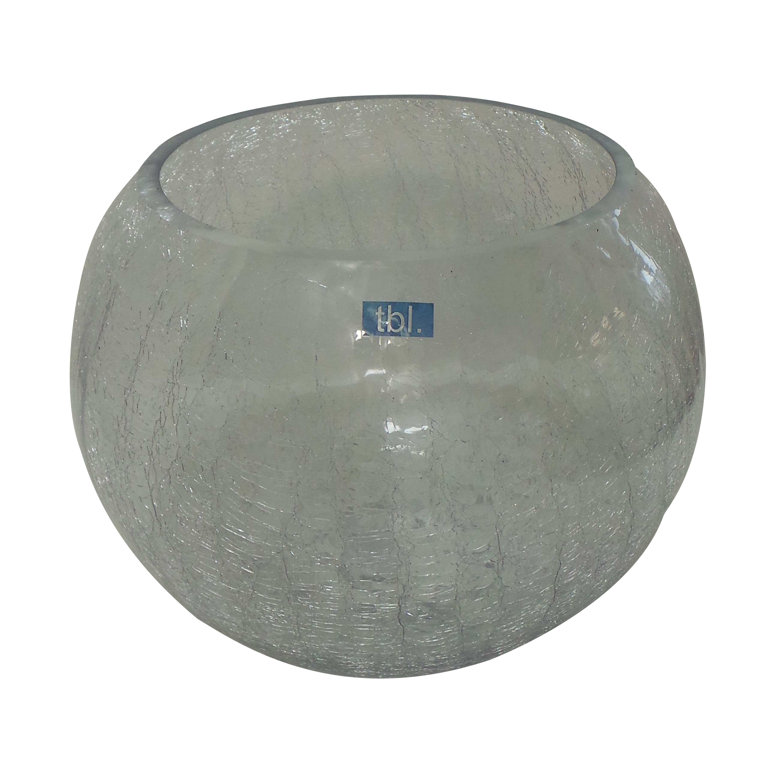 Wholesale Joblot of 12 Tbl 21cm Crackled Glass Goldfish Bowls